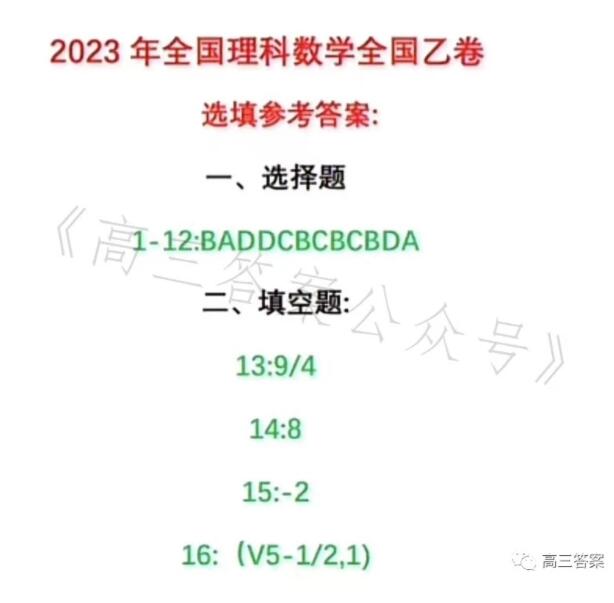 2023年江西高考理科数学试题及答案解析(附答案和Word文字版)