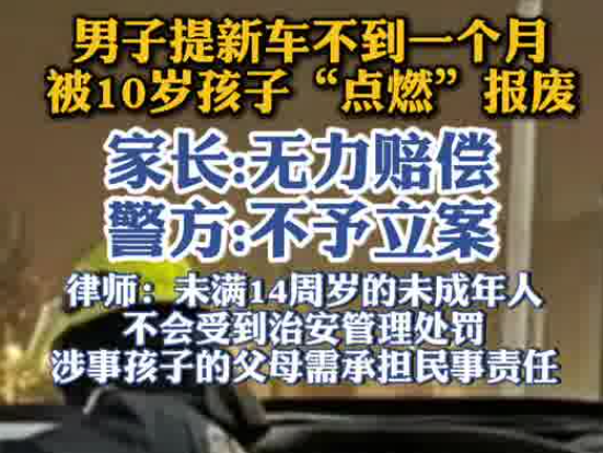 男子提车不到1个月就被孩子点燃 到底是什么情况？